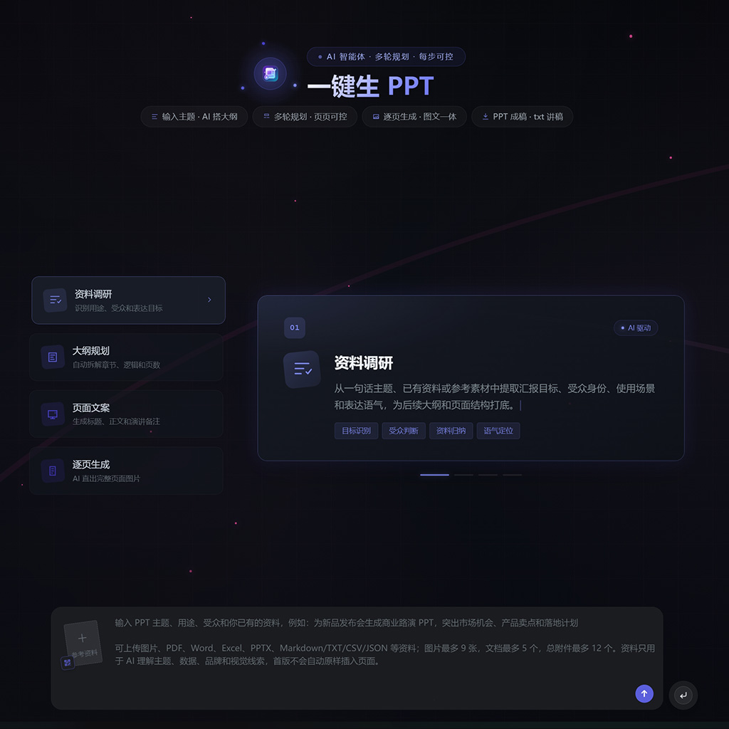 AI一键生成PPT与演示文档演示